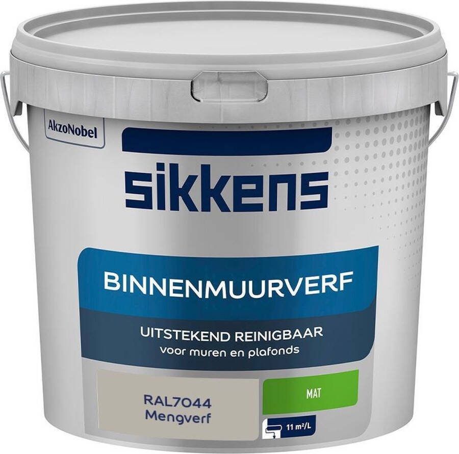 Sikkens Binnenmuurverf Muurverf Mengkleur Mat RAL7044 5L