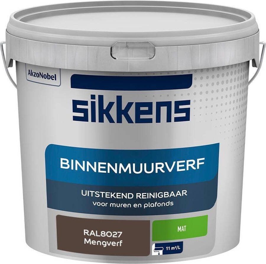Sikkens Binnenmuurverf Muurverf Mengkleur Mat RAL8027 5L