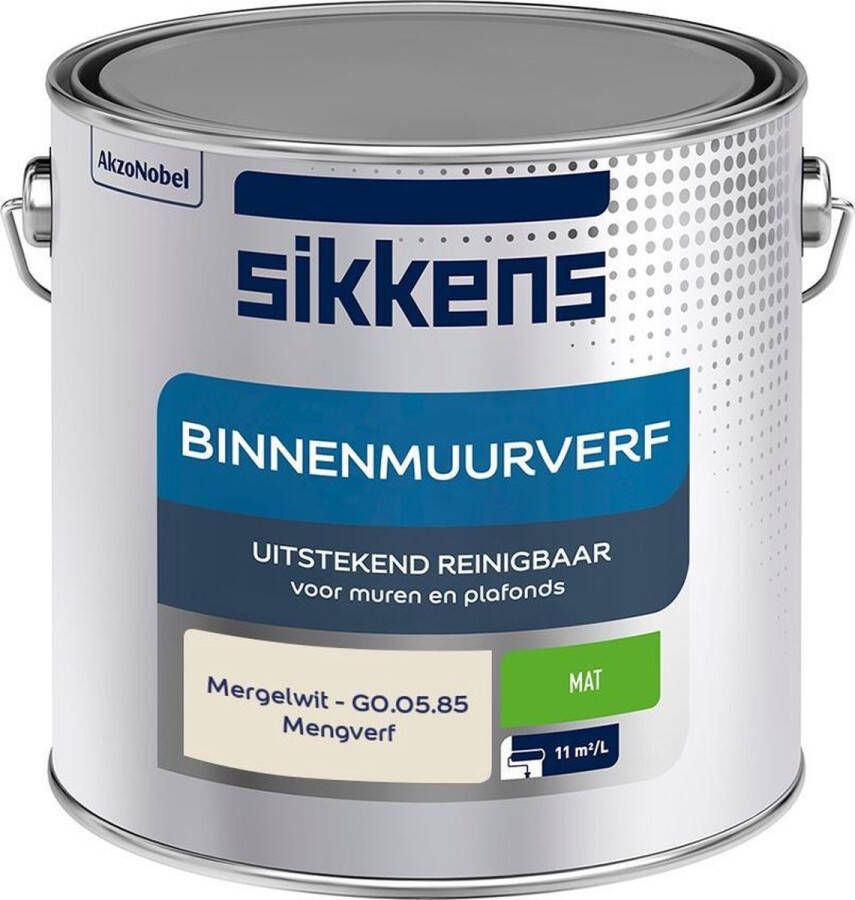 Sikkens Binnenmuurverf Muurverf Mengkleur Mergelwit G0.05.85 2 5 Liter