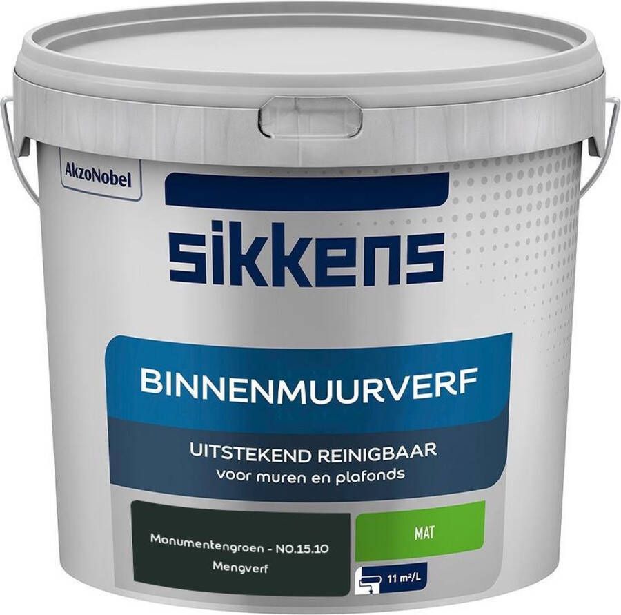 Sikkens Binnenmuurverf Muurverf Mengkleur Monumentengroen N0.15.10 5 Liter