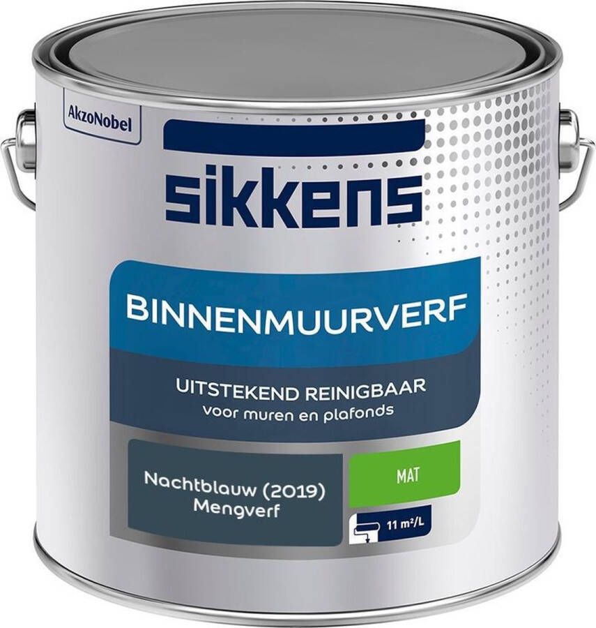 Sikkens Binnenmuurverf Muurverf Mengkleur Nachtblauw (2019) 2 5 Liter