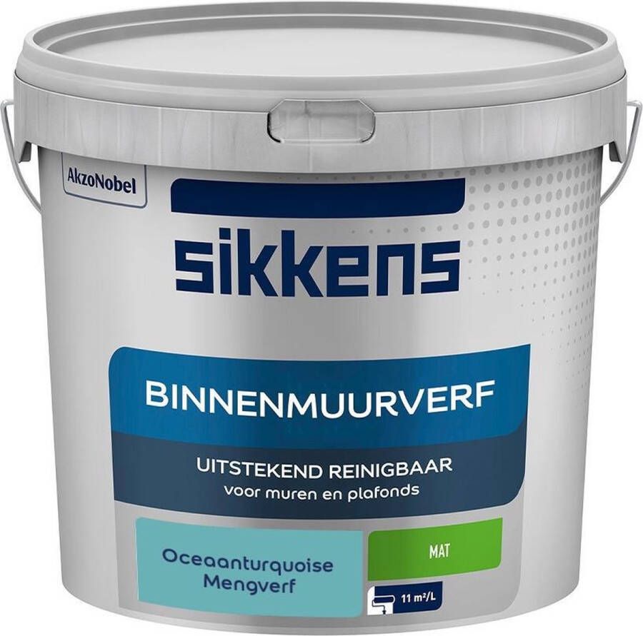 Sikkens Binnenmuurverf Muurverf Mengkleur Oceaanturquoise 5 Liter