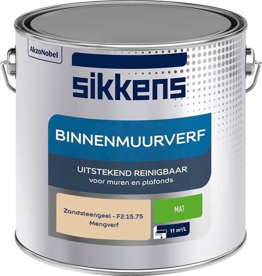 Sikkens Binnenmuurverf Muurverf Mengkleur Zandsteengeel F2.15.75 2 5 Liter