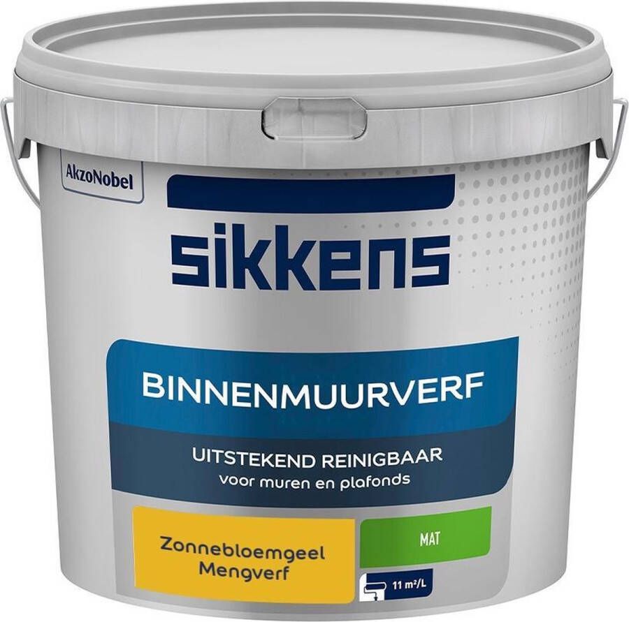 Sikkens Binnenmuurverf Muurverf Mengkleur Zonnebloemgeel 5 Liter