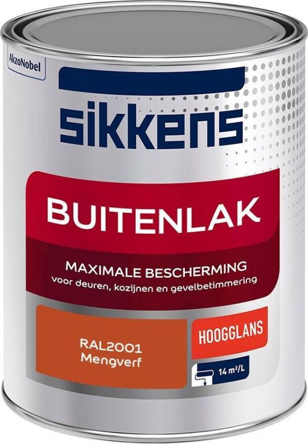 Sikkens Buitenlak Verf Hoogglans Mengkleur RAL2001 1 liter