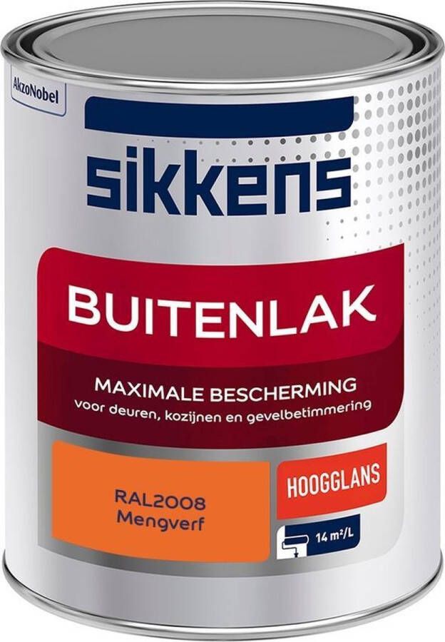 Sikkens Buitenlak Verf Hoogglans Mengkleur RAL2008 1 liter