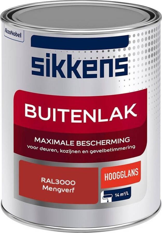 Sikkens Buitenlak Verf Hoogglans Mengkleur RAL3000 1 liter