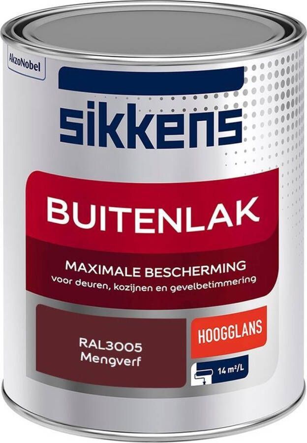 Sikkens Buitenlak Verf Hoogglans Mengkleur RAL3005 1 liter