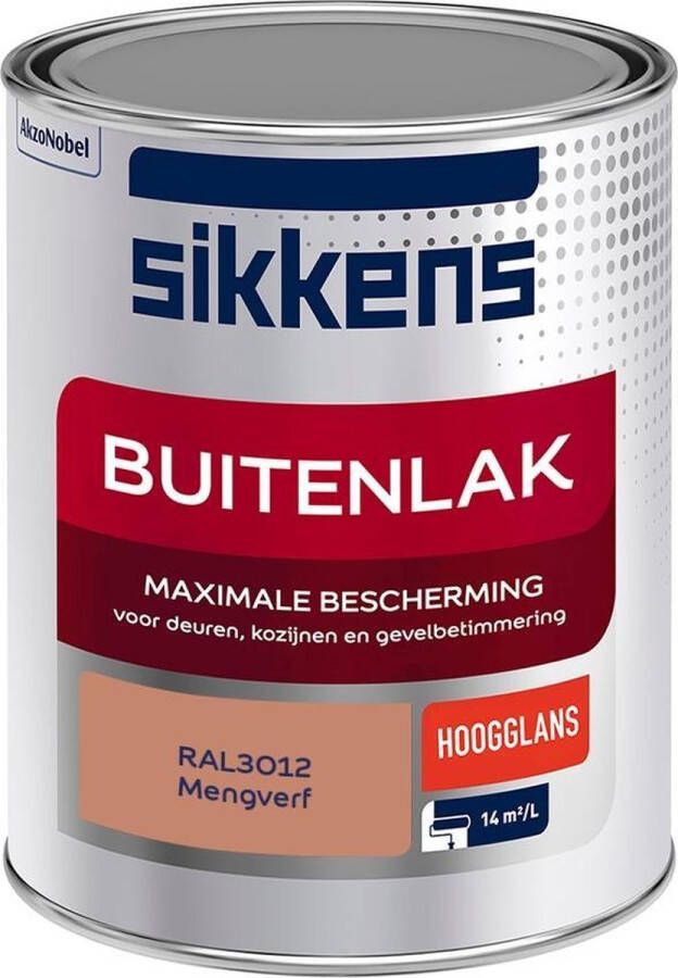 Sikkens Buitenlak Verf Hoogglans Mengkleur RAL3012 1 liter