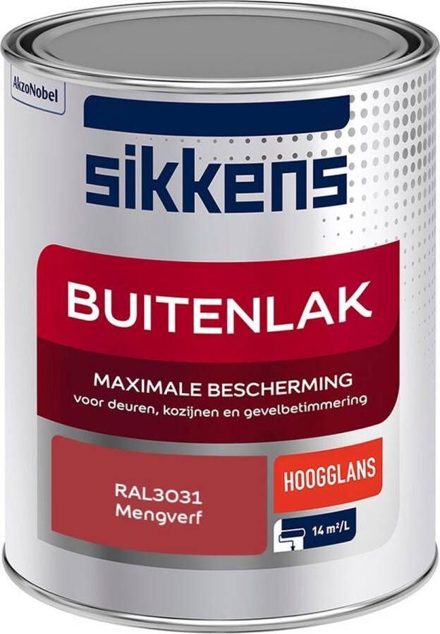 Sikkens Buitenlak Verf Hoogglans Mengkleur RAL3031 1 liter