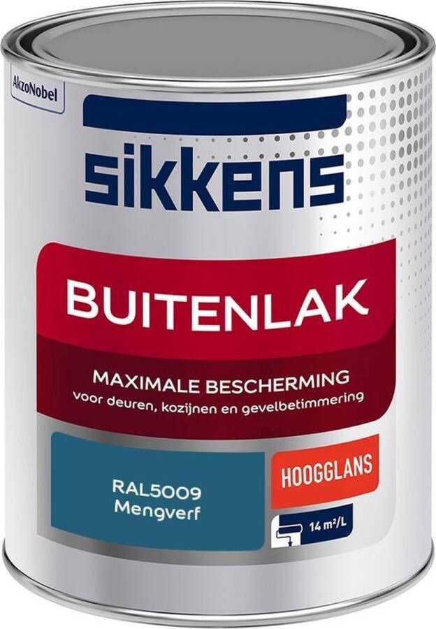 Sikkens Buitenlak Verf Hoogglans Mengkleur RAL5009 1 liter