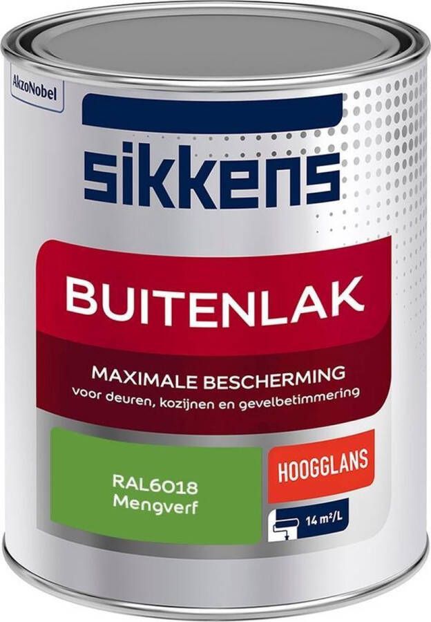 Sikkens Buitenlak Verf Hoogglans Mengkleur RAL6018 1 liter