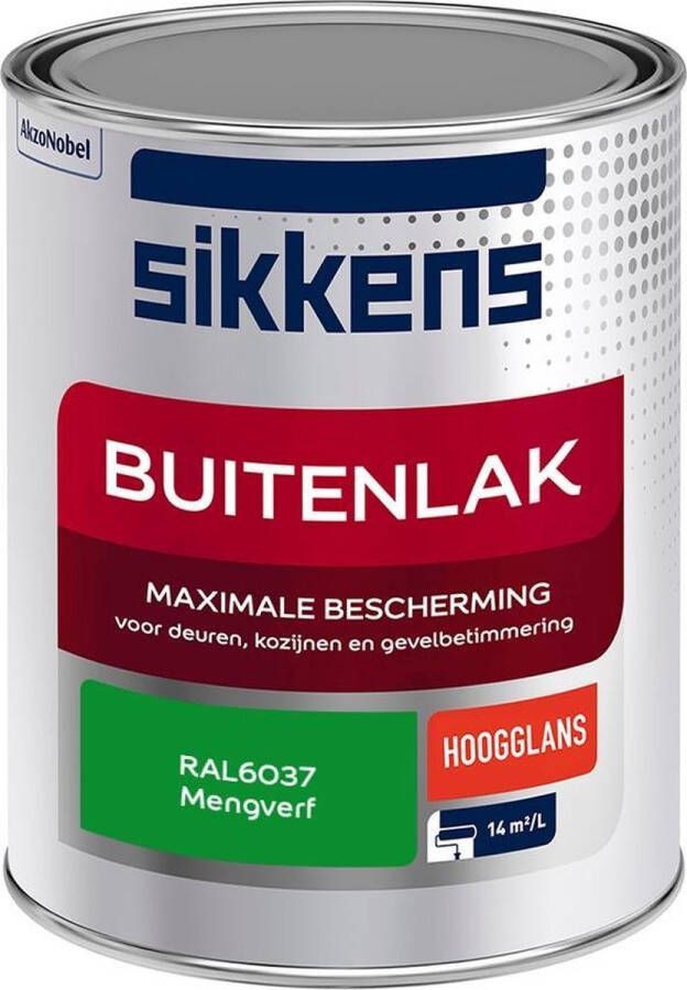 Sikkens Buitenlak Verf Hoogglans Mengkleur RAL6037 1 liter