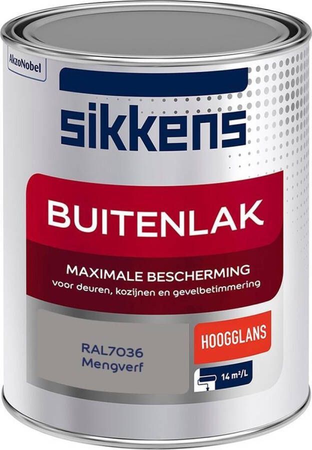 Sikkens Buitenlak Verf Hoogglans Mengkleur RAL7036 1 liter