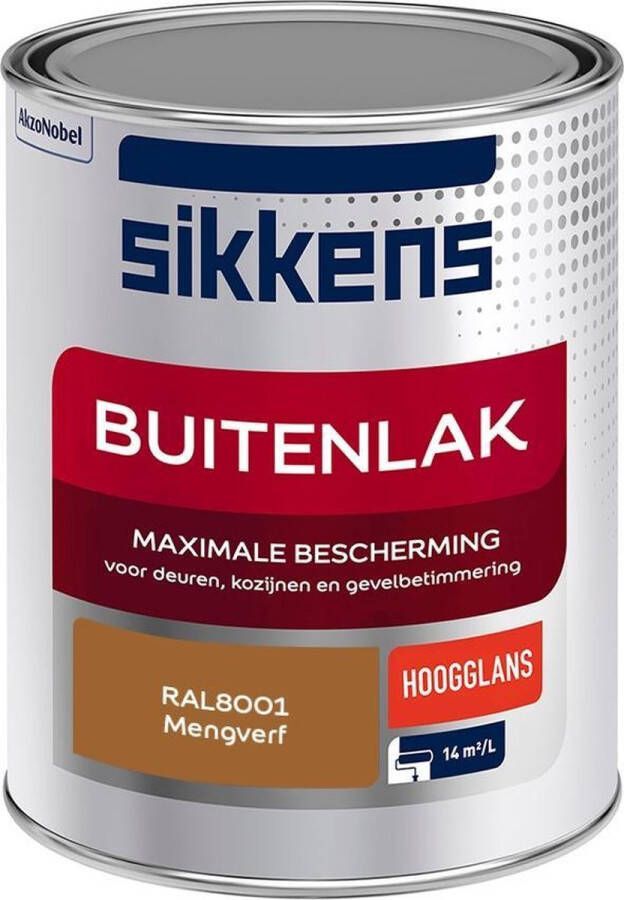 Sikkens Buitenlak Verf Hoogglans Mengkleur RAL8001 1 liter