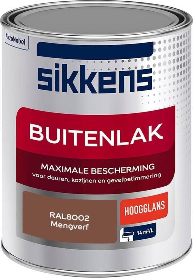 Sikkens Buitenlak Verf Hoogglans Mengkleur RAL8002 1 liter