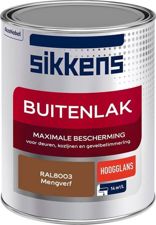 Sikkens Buitenlak Verf Hoogglans Mengkleur RAL8003 1 liter