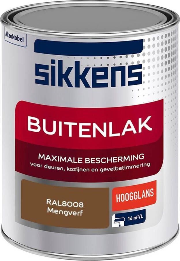 Sikkens Buitenlak Verf Hoogglans Mengkleur RAL8008 1 liter