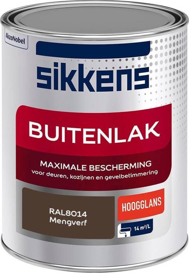 Sikkens Buitenlak Verf Hoogglans Mengkleur RAL8014 1 liter