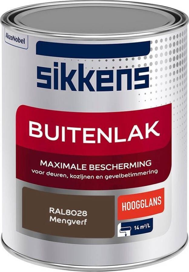 Sikkens Buitenlak Verf Hoogglans Mengkleur RAL8028 1 liter