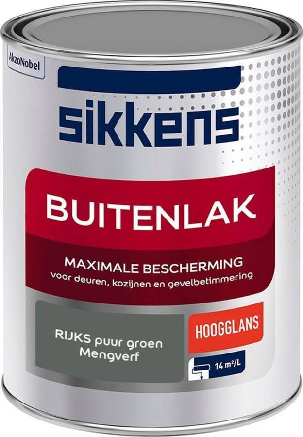 Sikkens Buitenlak Verf Hoogglans Mengkleur RIJKS puur groen 1 liter