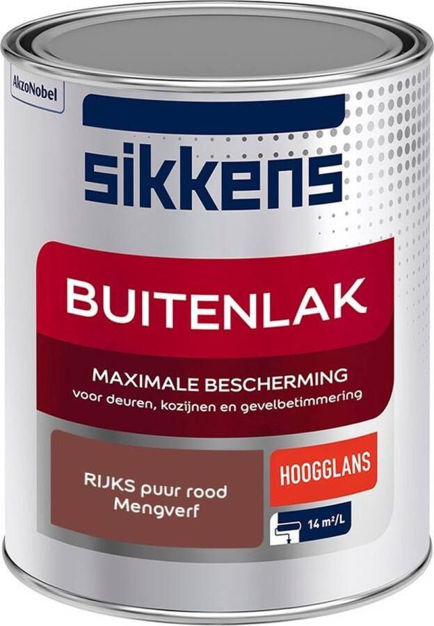 Sikkens Buitenlak Verf Hoogglans Mengkleur RIJKS puur rood 1 liter