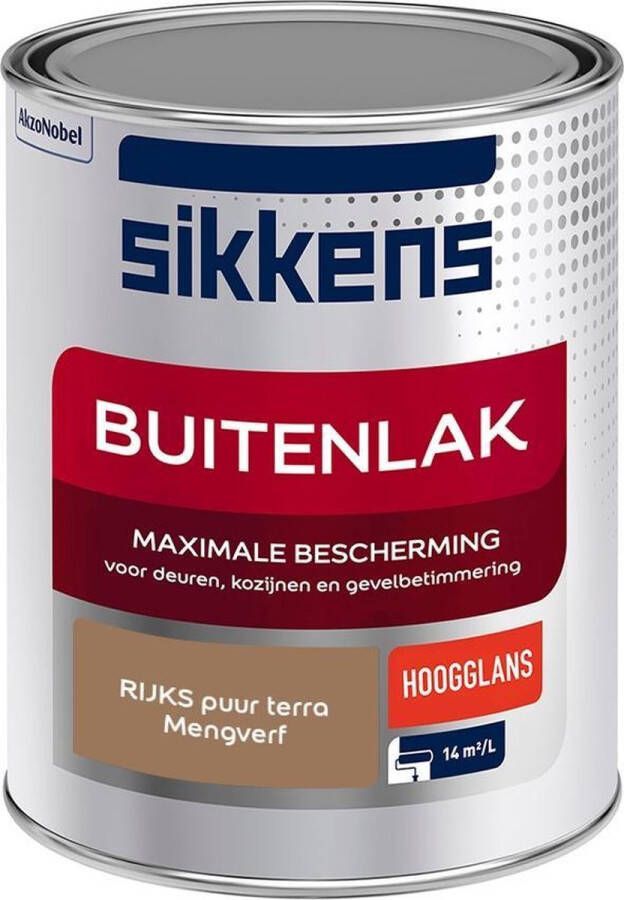 Sikkens Buitenlak Verf Hoogglans Mengkleur RIJKS puur terra 1 liter