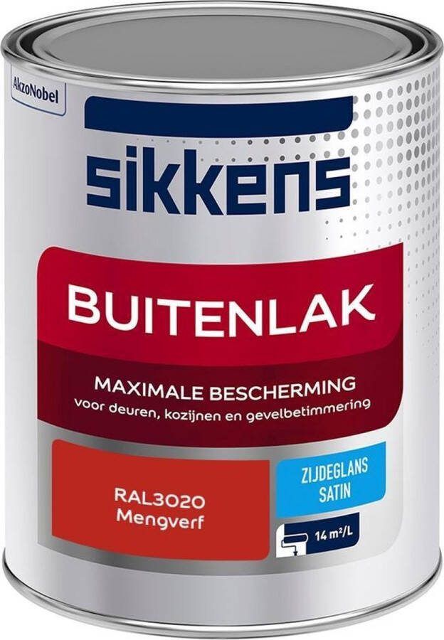 Sikkens Buitenlak Verf Zijdeglans Mengkleur RAL3020 1L