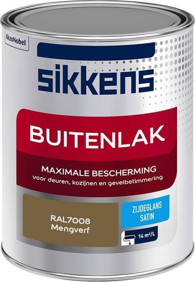 Sikkens Buitenlak Verf Zijdeglans Mengkleur RAL7008 1L