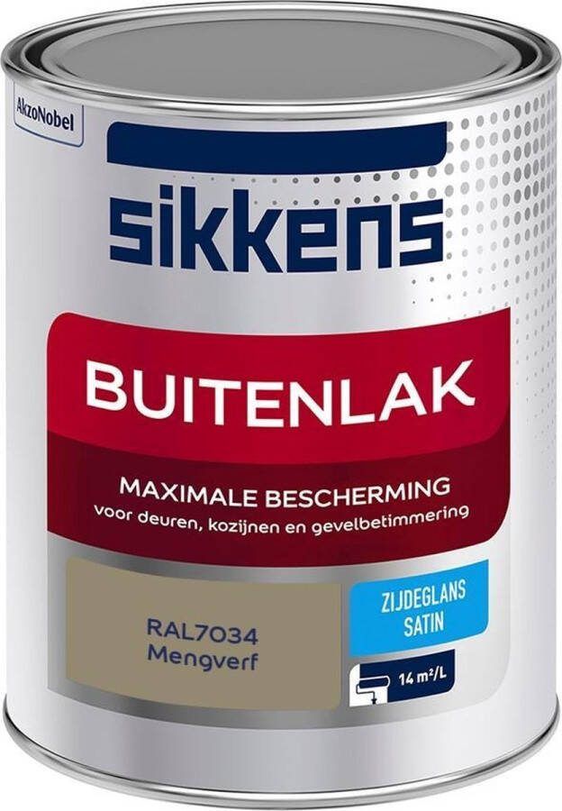 Sikkens Buitenlak Verf Zijdeglans Mengkleur RAL7034 1L