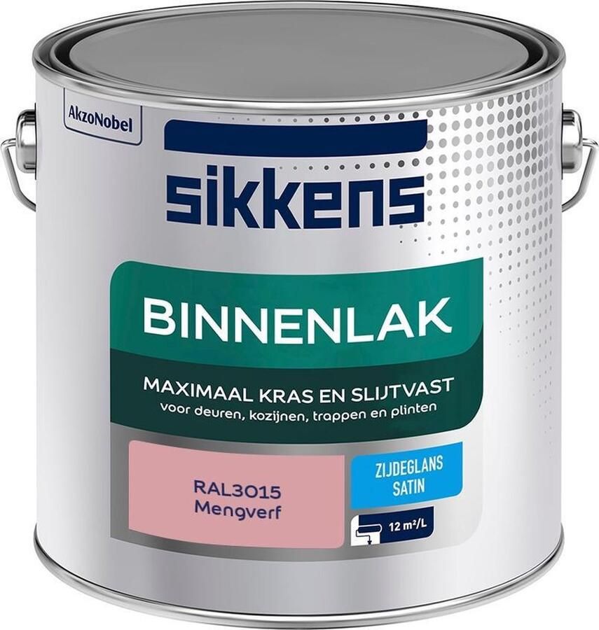 Sikkens Binnenlak Verf Zijdeglans Mengkleur RAL3015 2.5L