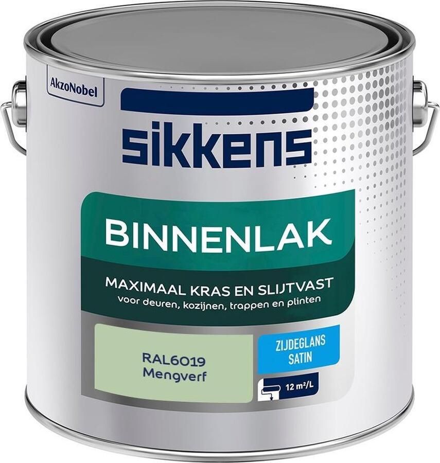 Sikkens Binnenlak Verf Zijdeglans Mengkleur RAL6019 2.5L