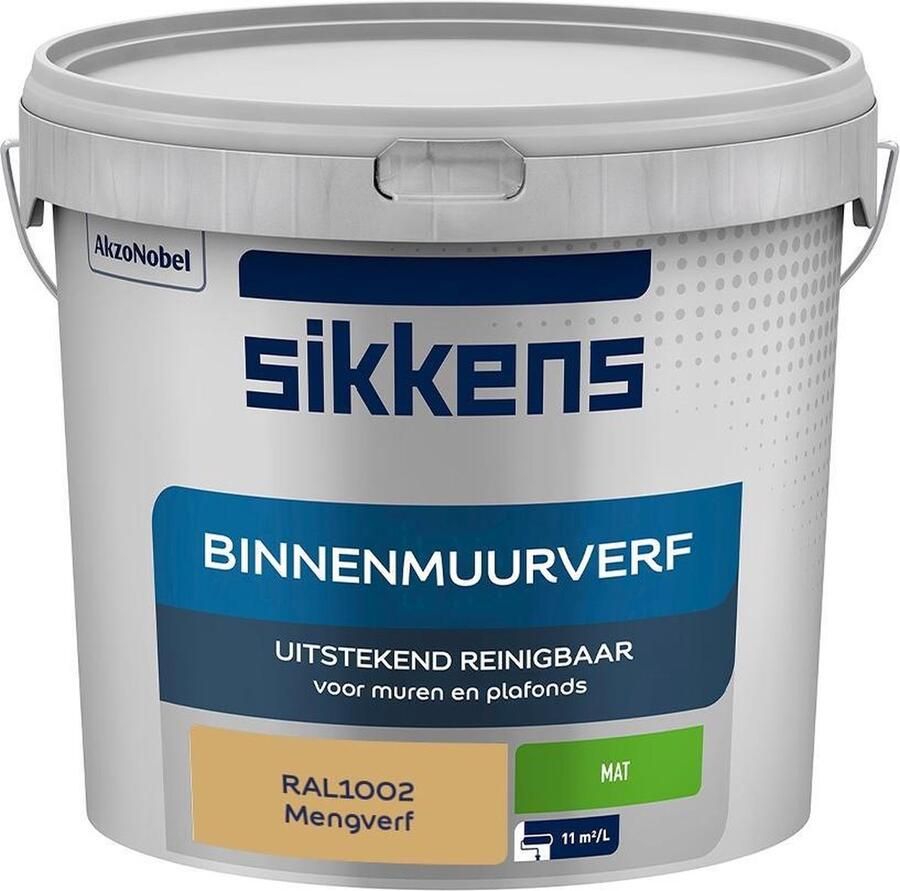 Sikkens Binnenmuurverf Muurverf Mengkleur Mat RAL1002 5L