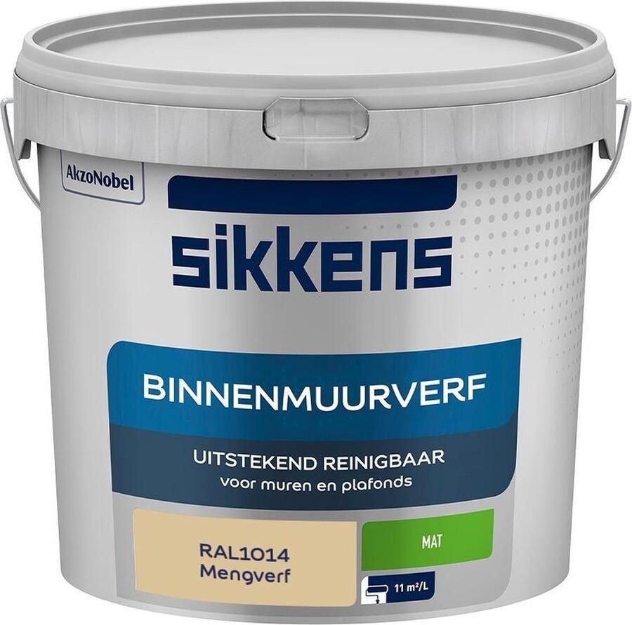 Sikkens Binnenmuurverf Muurverf Mengkleur Mat RAL1014 5L