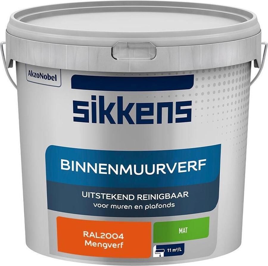 Sikkens Binnenmuurverf Muurverf Mengkleur Mat RAL2004 5L