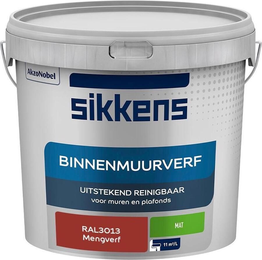 Sikkens Binnenmuurverf Muurverf Mengkleur Mat RAL3013 5L