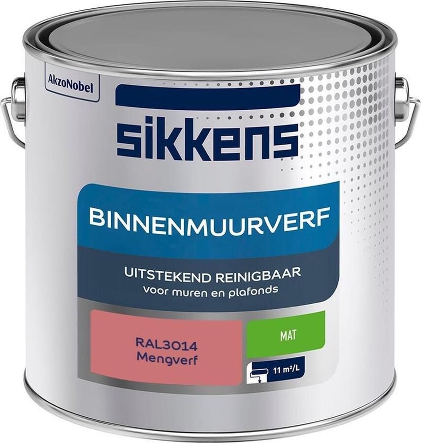 Sikkens Binnenmuurverf Muurverf Mengkleur Mat RAL3014 2.5L