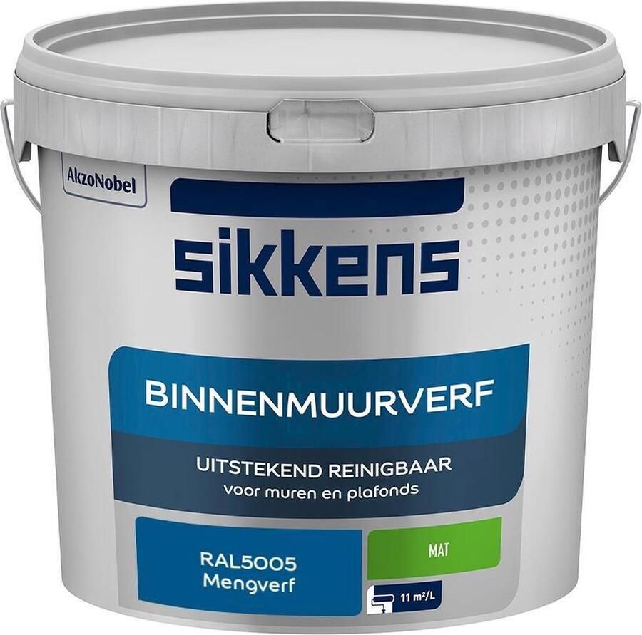 Sikkens Binnenmuurverf Muurverf Mengkleur Mat RAL5005 5L