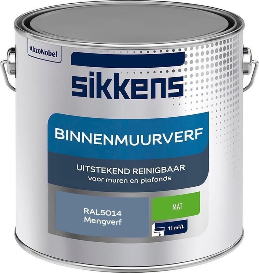 Sikkens Binnenmuurverf Muurverf Mengkleur Mat RAL5014 2.5L