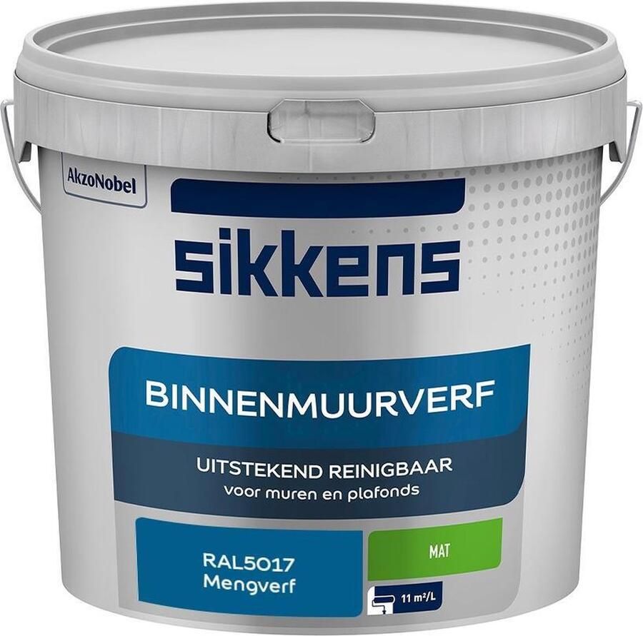 Sikkens Binnenmuurverf Muurverf Mengkleur Mat RAL5017 5L
