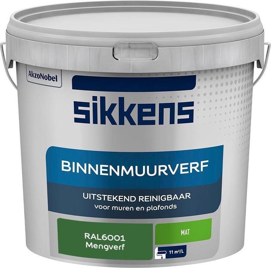 Sikkens Binnenmuurverf Muurverf Mengkleur Mat RAL6001 5L