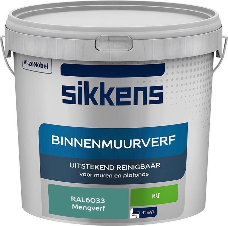 Sikkens Binnenmuurverf Muurverf Mengkleur Mat RAL6033 5L
