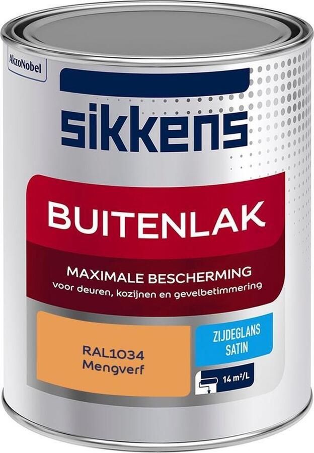 Sikkens Buitenlak Verf Zijdeglans Mengkleur RAL1034 1L