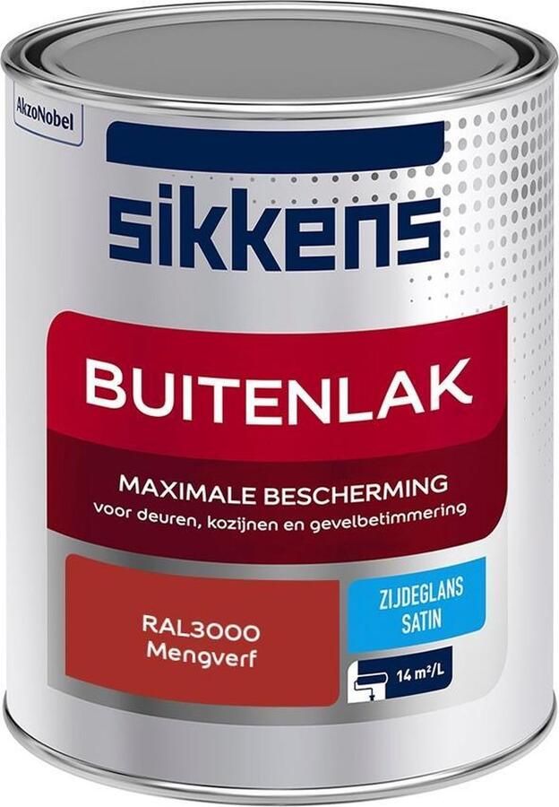 Sikkens Buitenlak Verf Zijdeglans Mengkleur RAL3000 1L