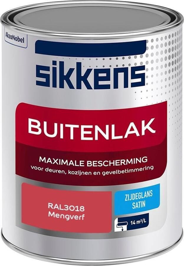 Sikkens Buitenlak Verf Zijdeglans Mengkleur RAL3018 1L