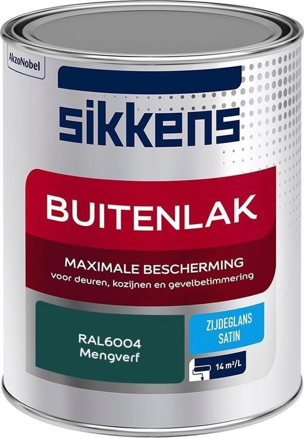 Sikkens Buitenlak Verf Zijdeglans Mengkleur RAL6004 1L