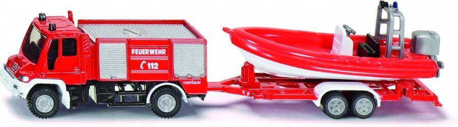SIKU 1636 Unimog Brandweerwagen met Boot