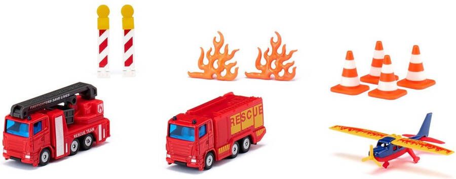 SIKU 6330 Cadeauset brandweer 3-delig met accessoires