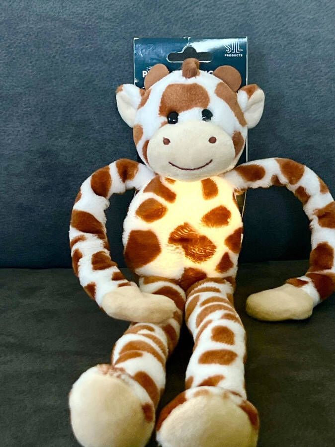 SIL Products Pluche Giraffe Knuffel met Oplaadbaar lampje USB 30 cm nachtlampje