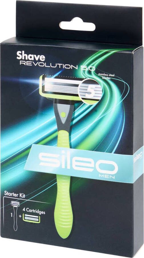 Sileo Shave Revolution Stainless steel blades Scheermes Mannelijke verzorging Starter kit 4 Cartridges